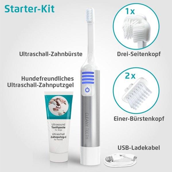 Ultraschall Zahnbürste für Hunde - Cleany Teeth Starter Kit